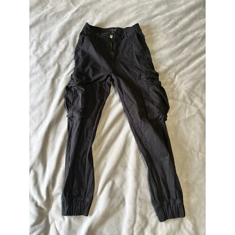 Streetwear Society Black Cargo Jogger Pants Slim Fit Utility Trousers Small